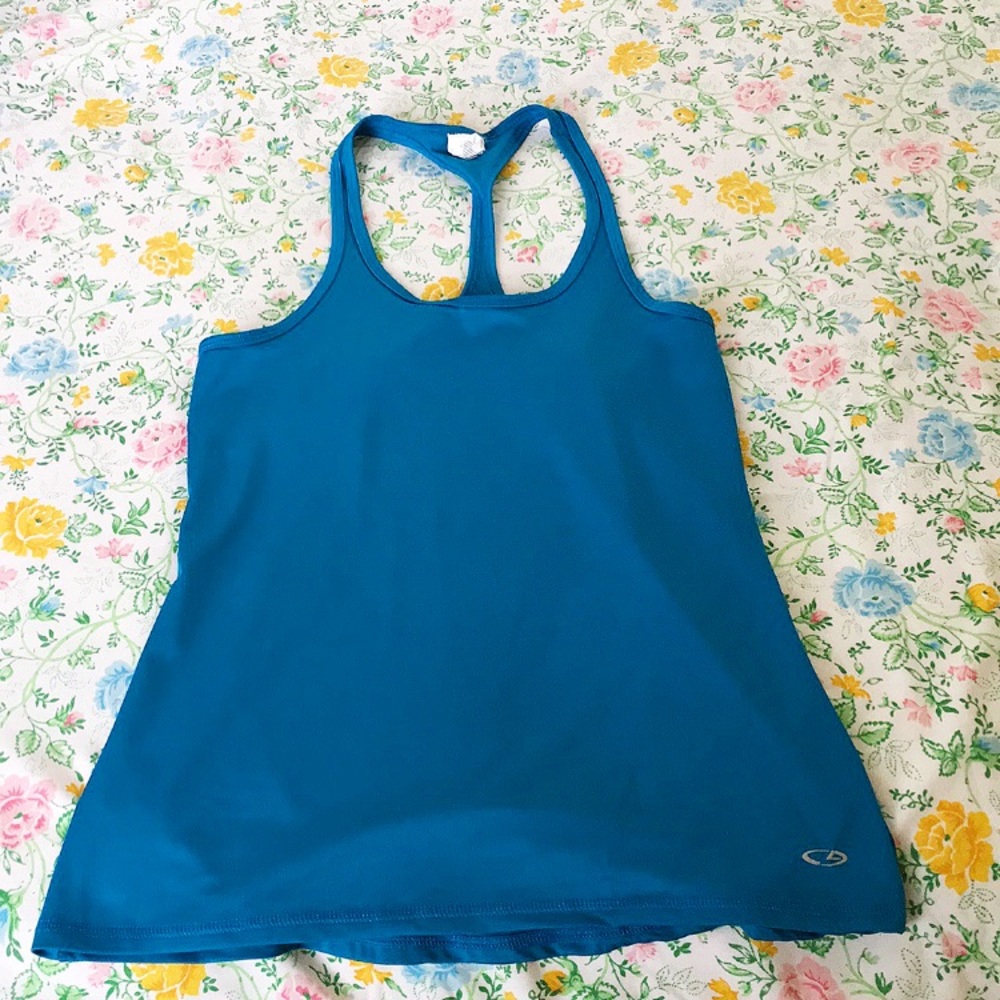 Turquoise blue workout tank top